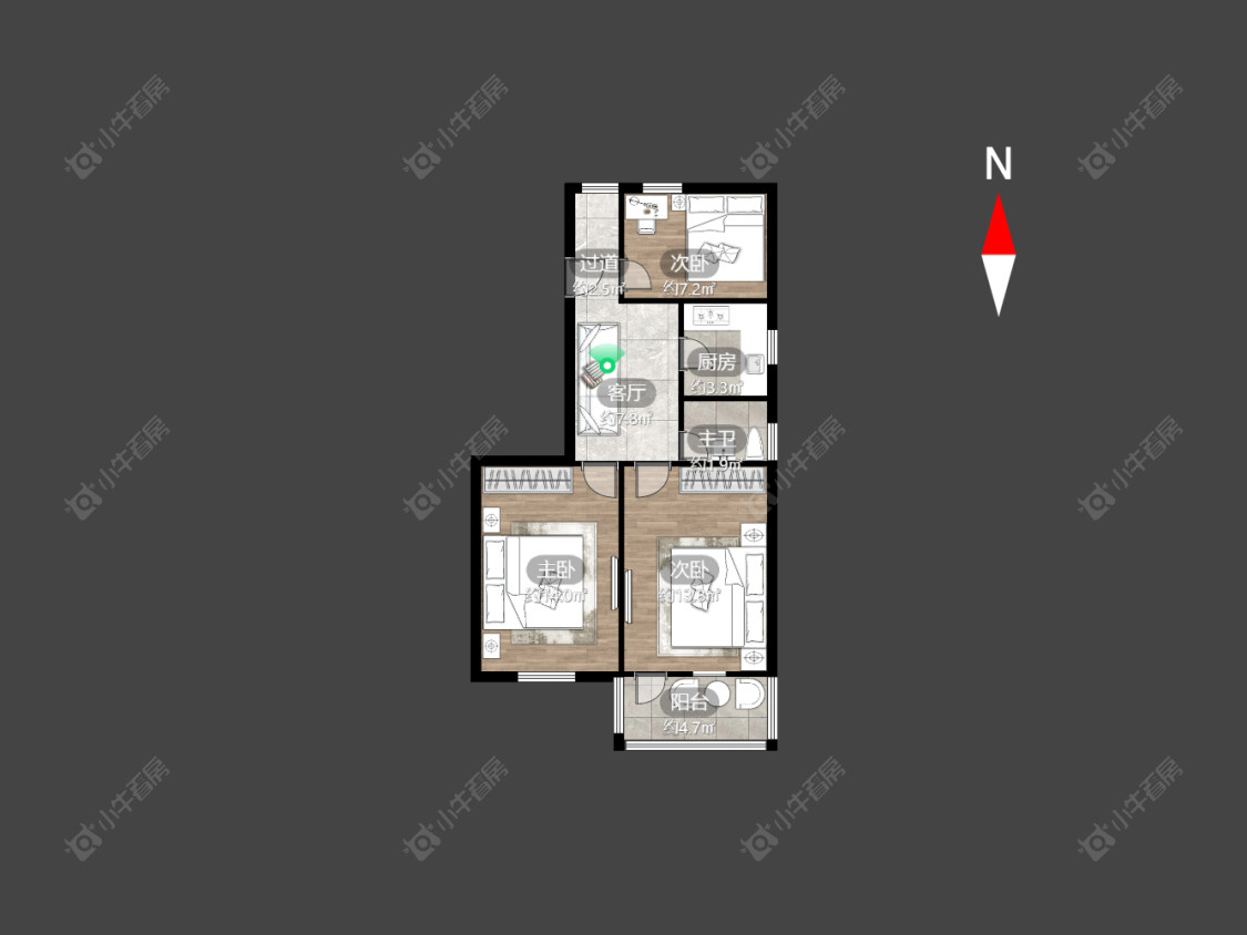 常州西新桥二村在售二手房房源户型图_小牛看房