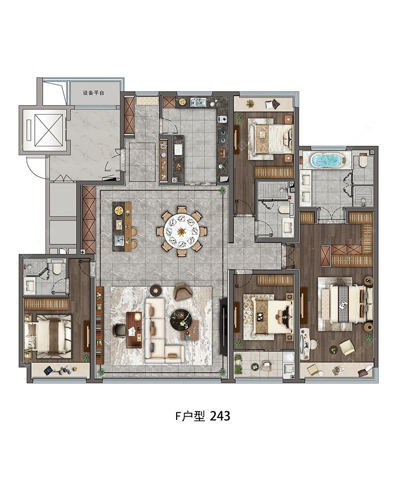 嘉宏一江风华建面243㎡户型图