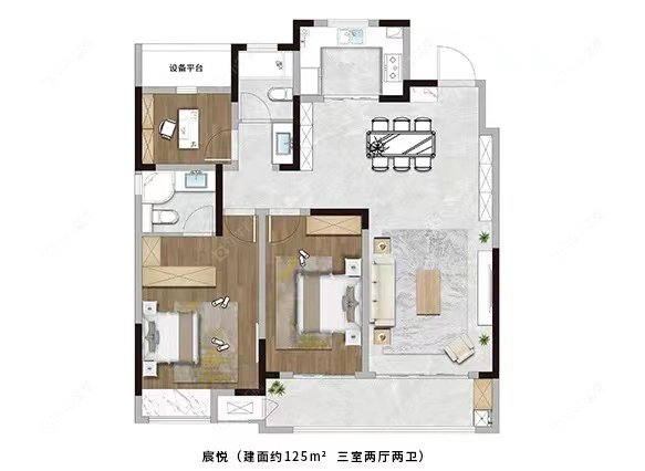金茂·东城金茂悦建面125㎡户型图