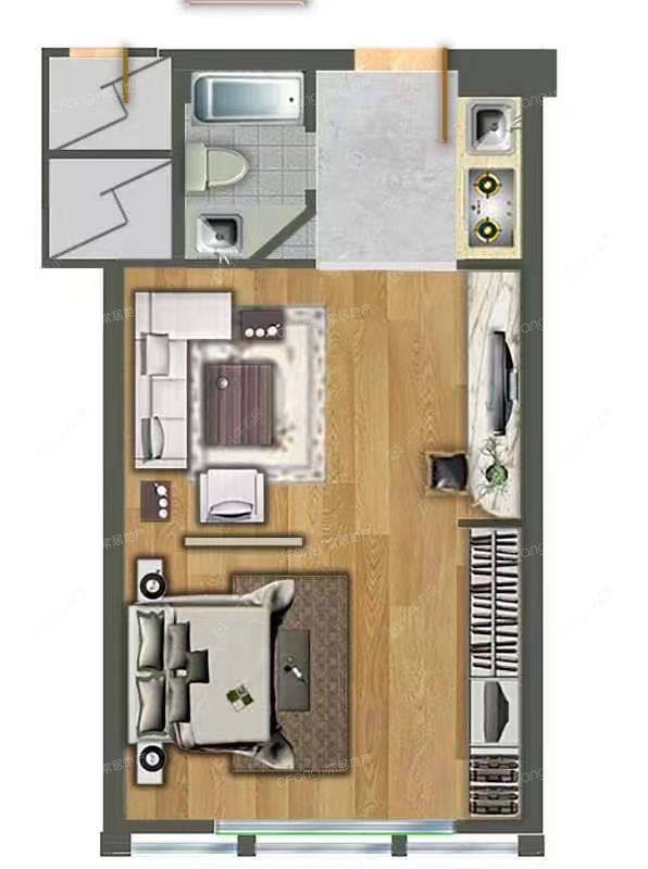 碧桂园金科光明府建面41.83㎡户型图