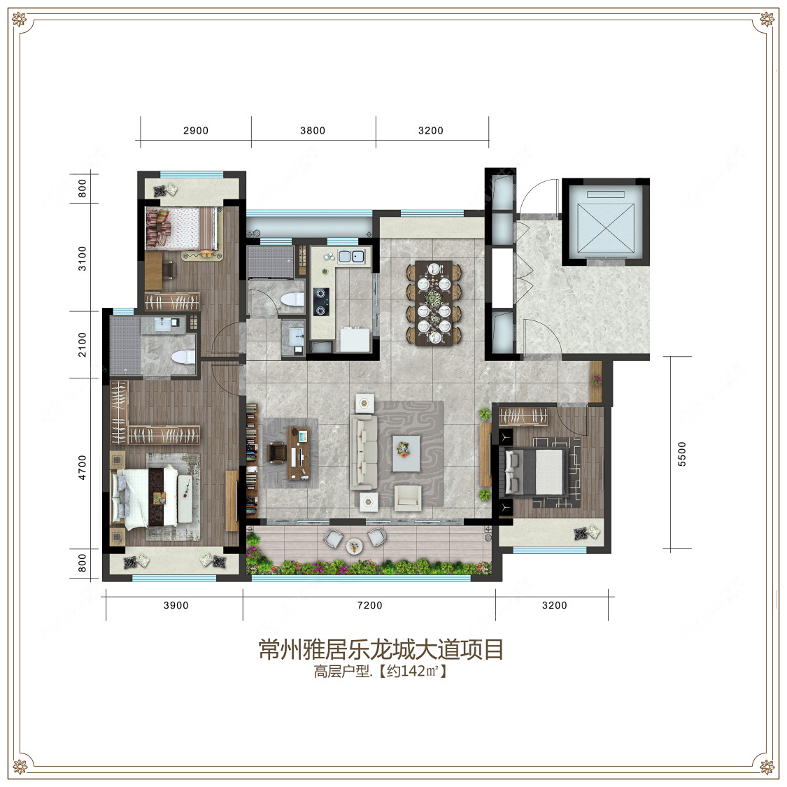 璟尚雅宸建面142户型图