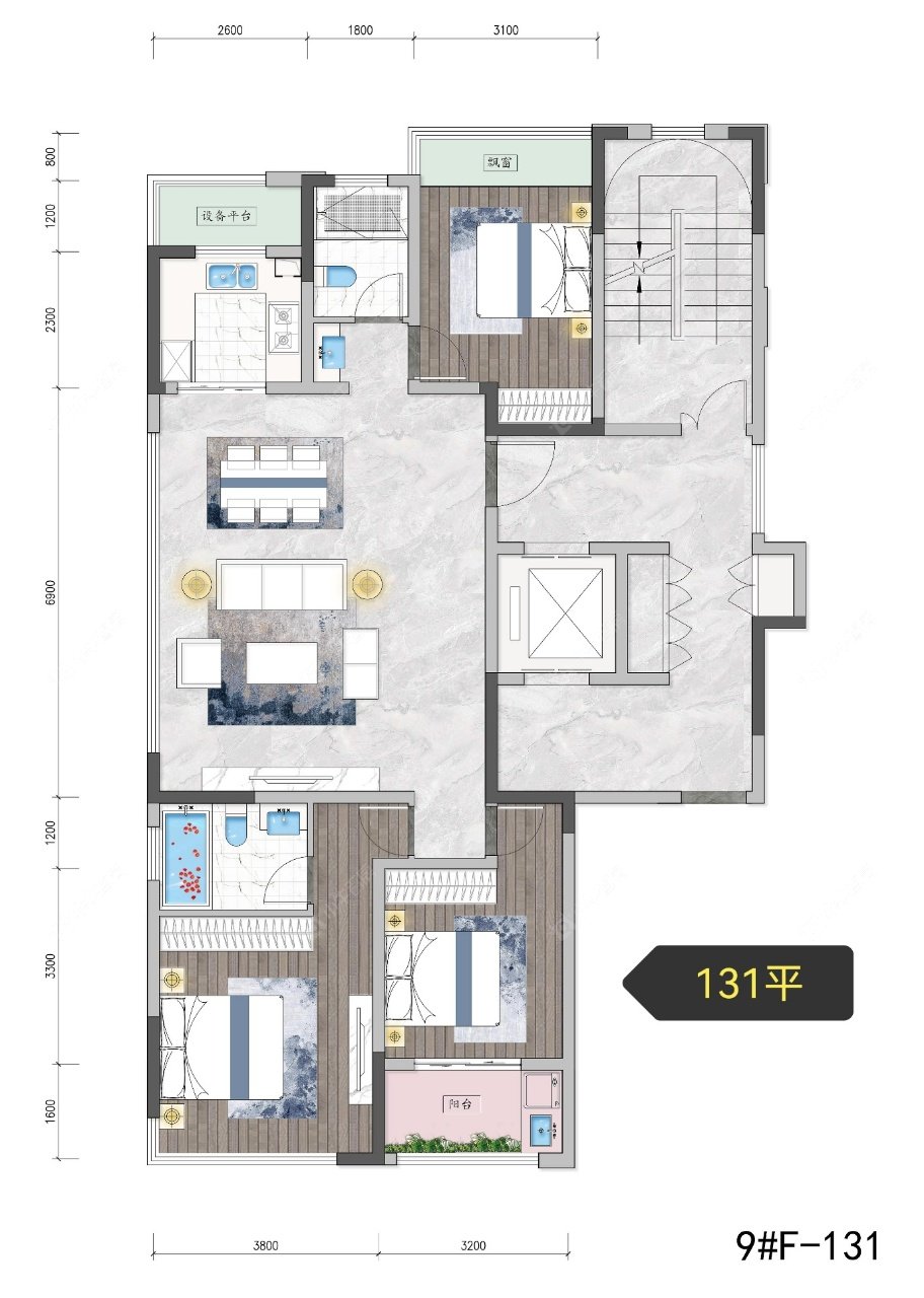 塘月观邸建面131㎡户型图