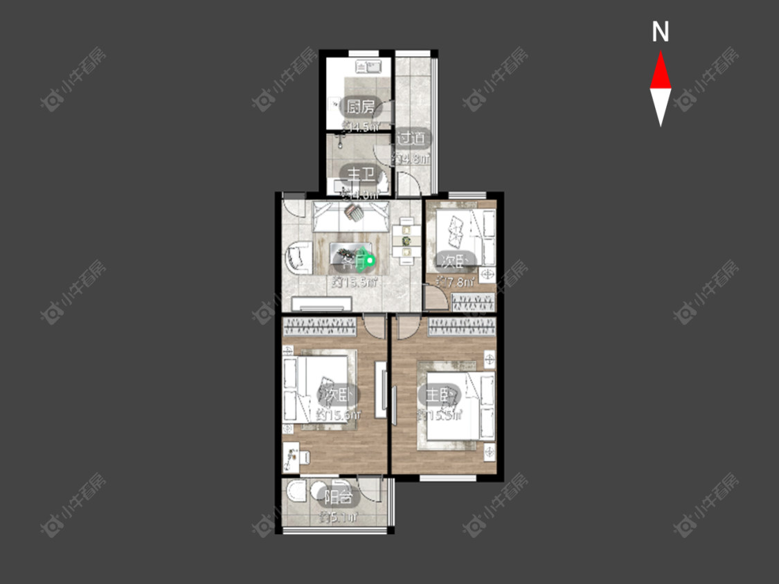 常州愚池新村在售二手房房源户型图_小牛看房