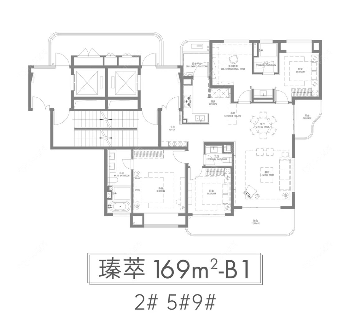 万科瑧湾汇（原蓝光黑钻）建面169㎡户型图