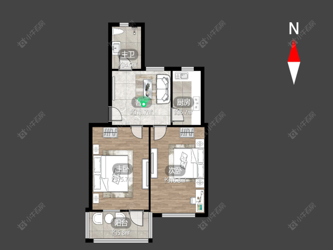 常州三井西小村2室1厅1卫在售二手房房源图片