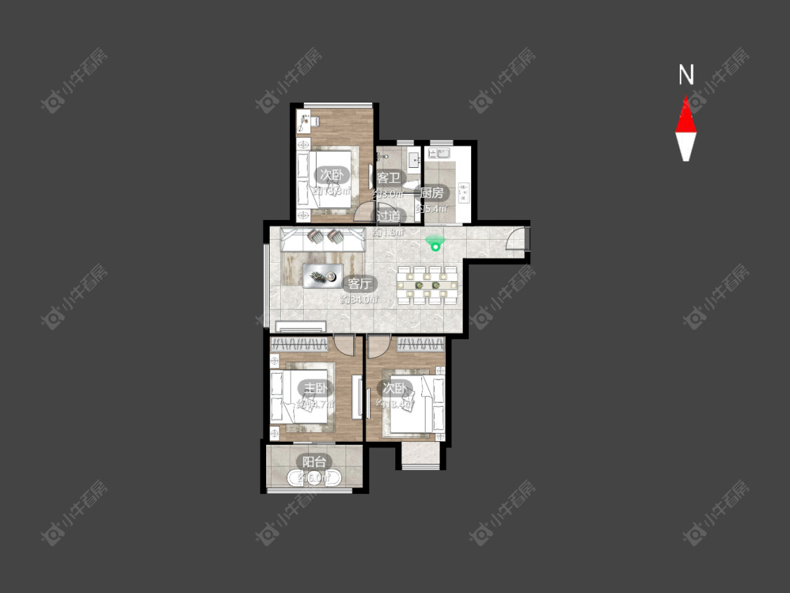 常州府河名居在售二手房房源户型图_小牛看房