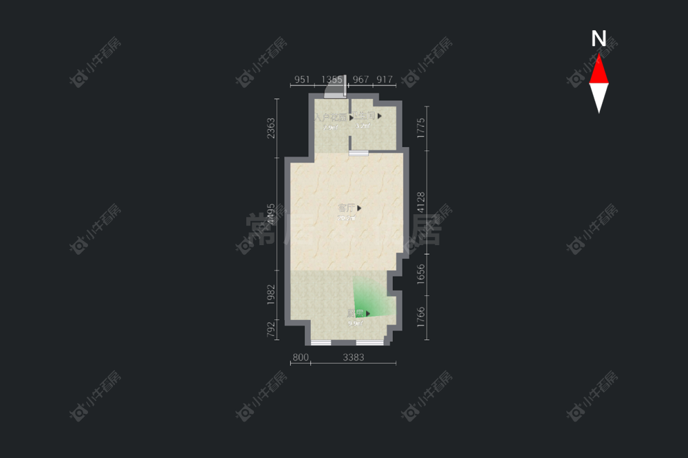 常州吾悦广场金苹果公寓在售二手房房源户型图_小牛看房