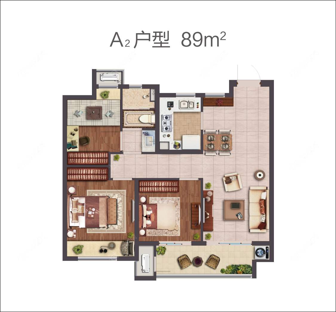 光明当代拾光里建面89㎡户型图