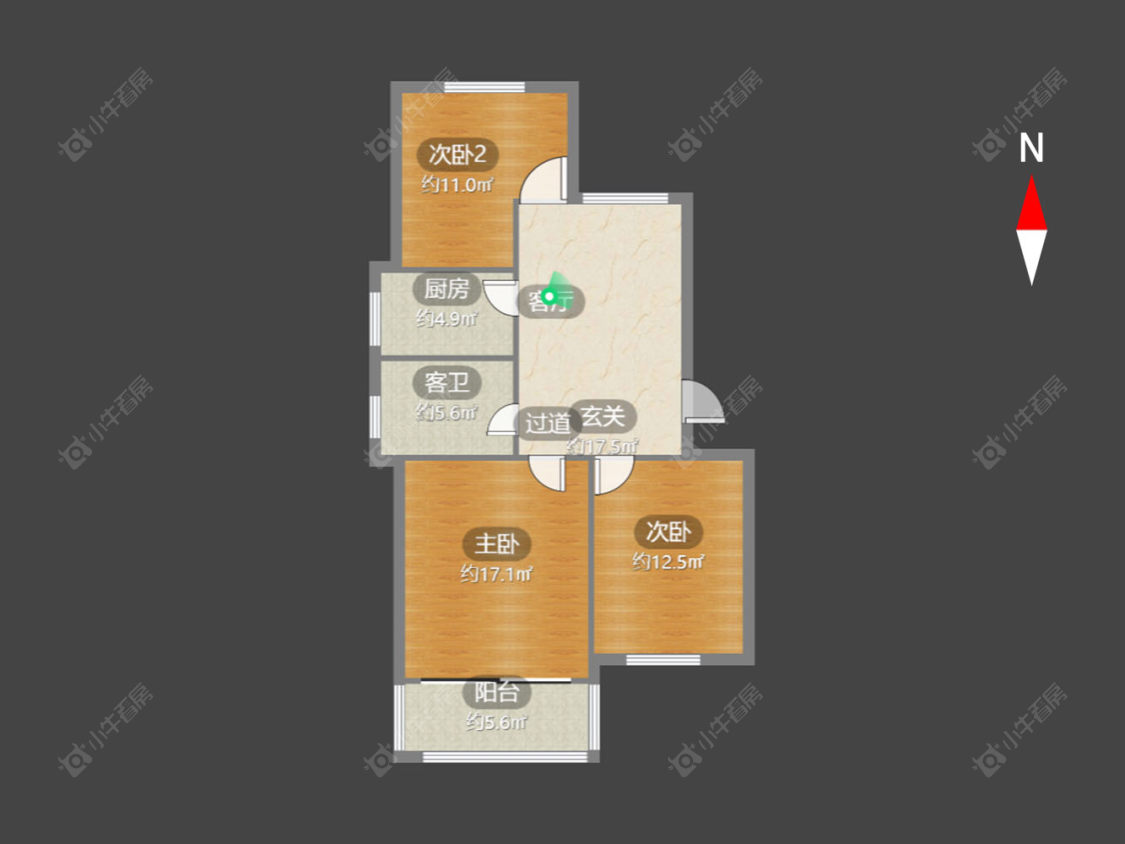 常州北环南村在售二手房房源户型图_小牛看房