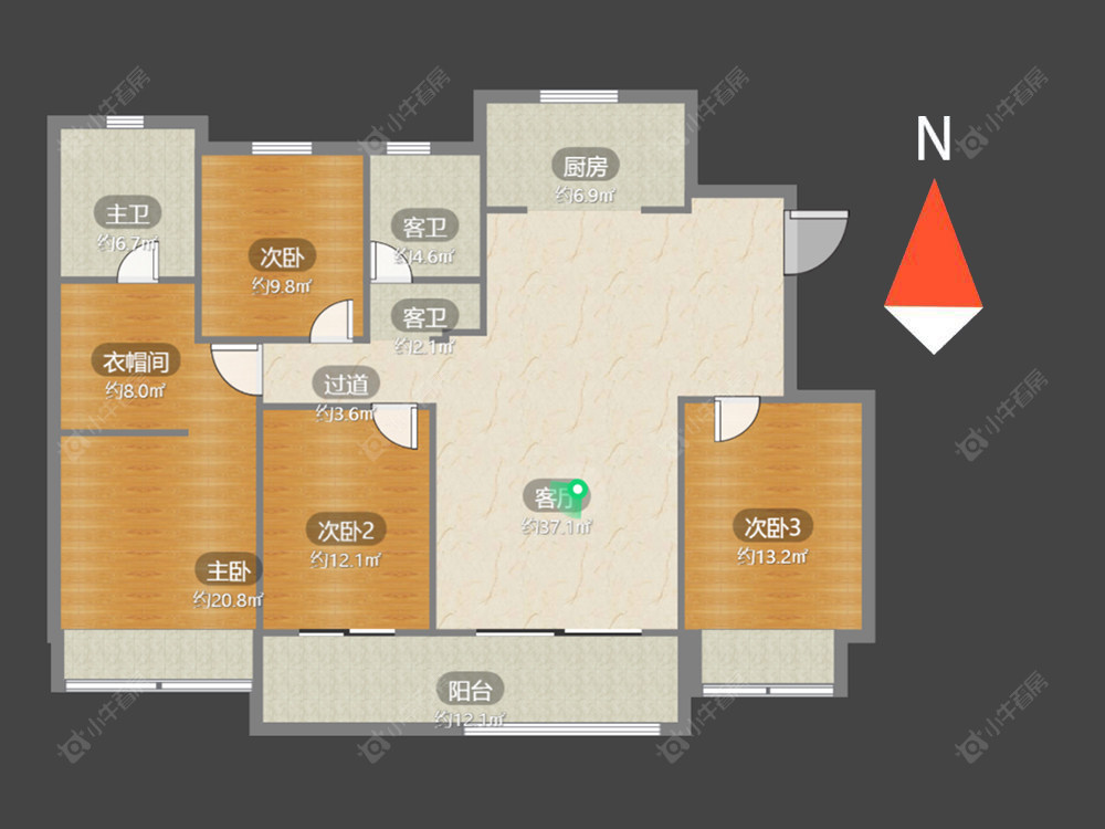 常州景瑞宸运天赋在售二手房源户型图_小牛看房