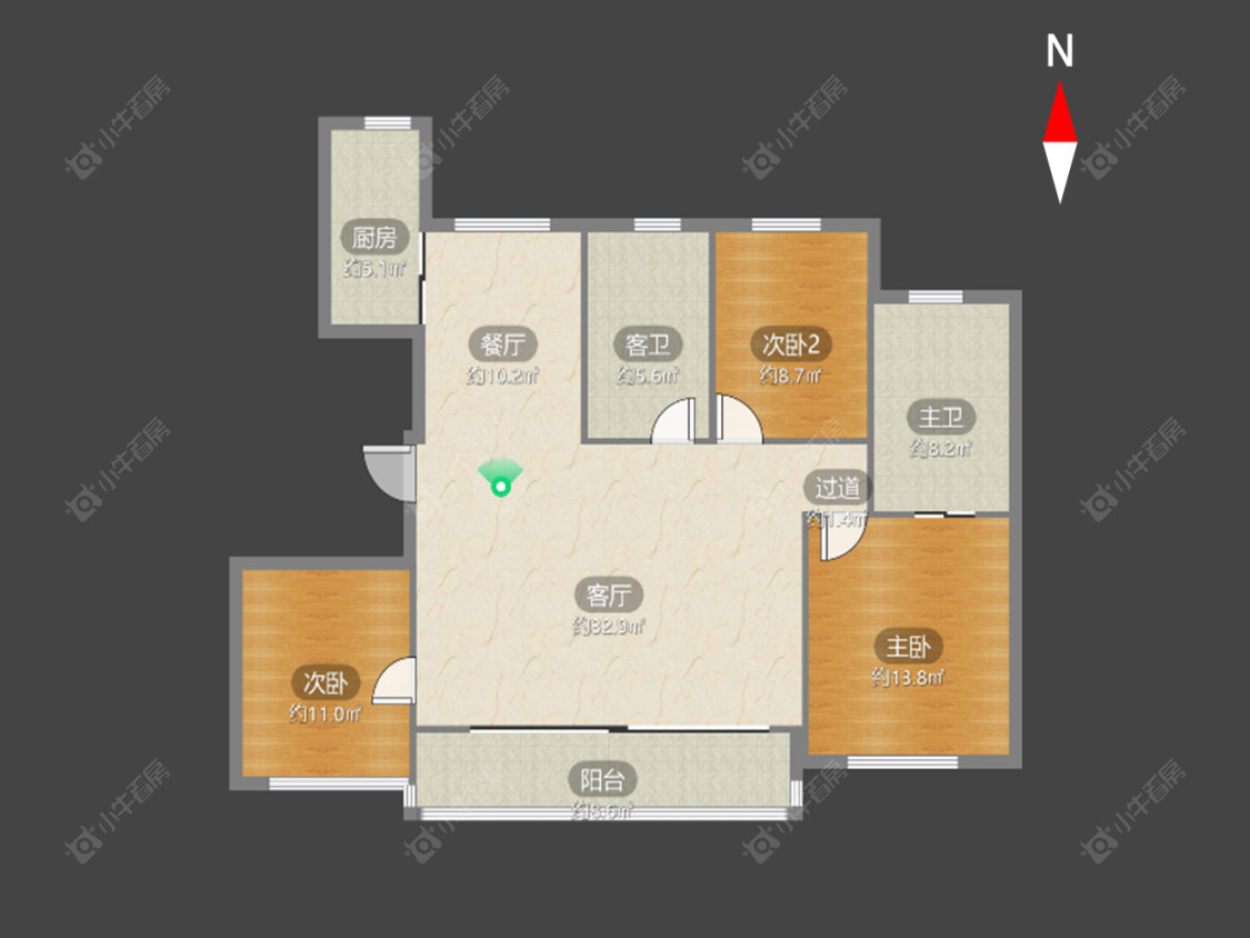 常州万达光语未来一期在售二手房源户型图_小牛看房