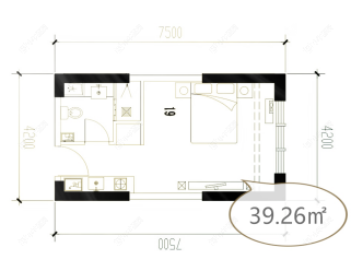 凯纳商务广场建面39.26㎡户型图