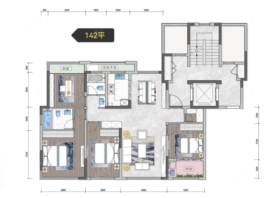 塘月观邸建面142㎡户型图