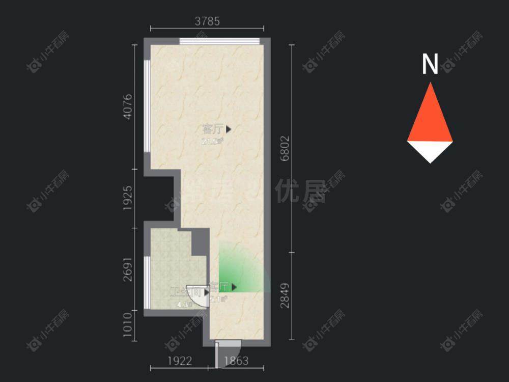 常州新天地不夜城1室1厅1卫在售二手房房源图片