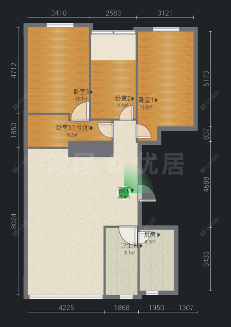 常州朗诗国际在售二手房房源户型图_小牛看房