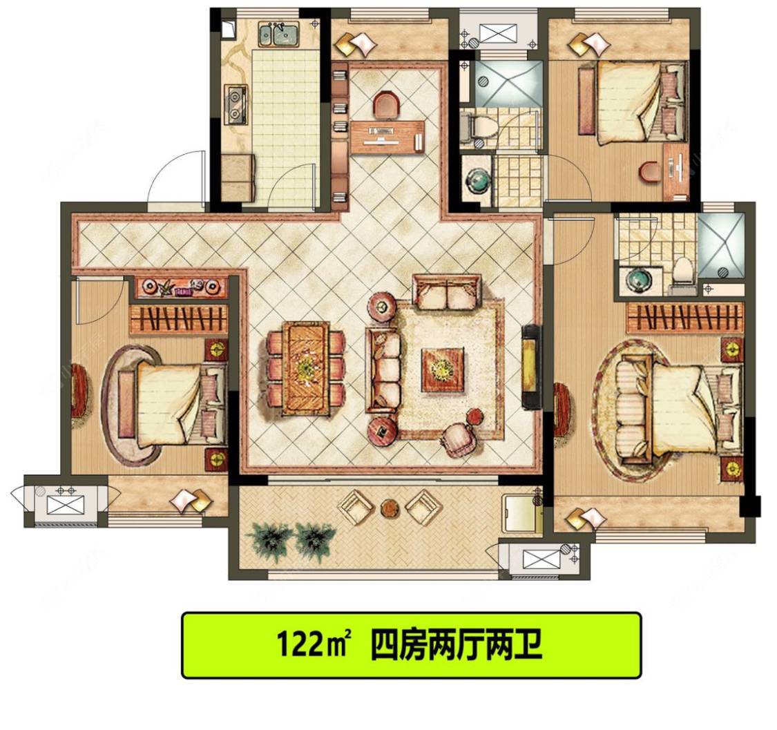 公元礼著建面122㎡户型图