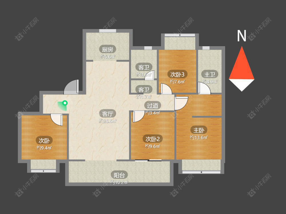 常州景瑞宸运天赋在售二手房源户型图_小牛看房