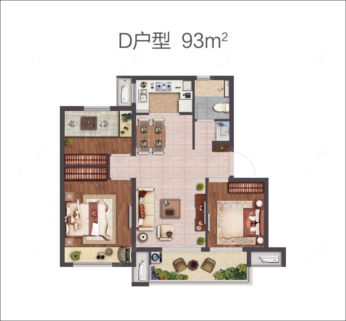 光明当代拾光里建面93㎡户型图