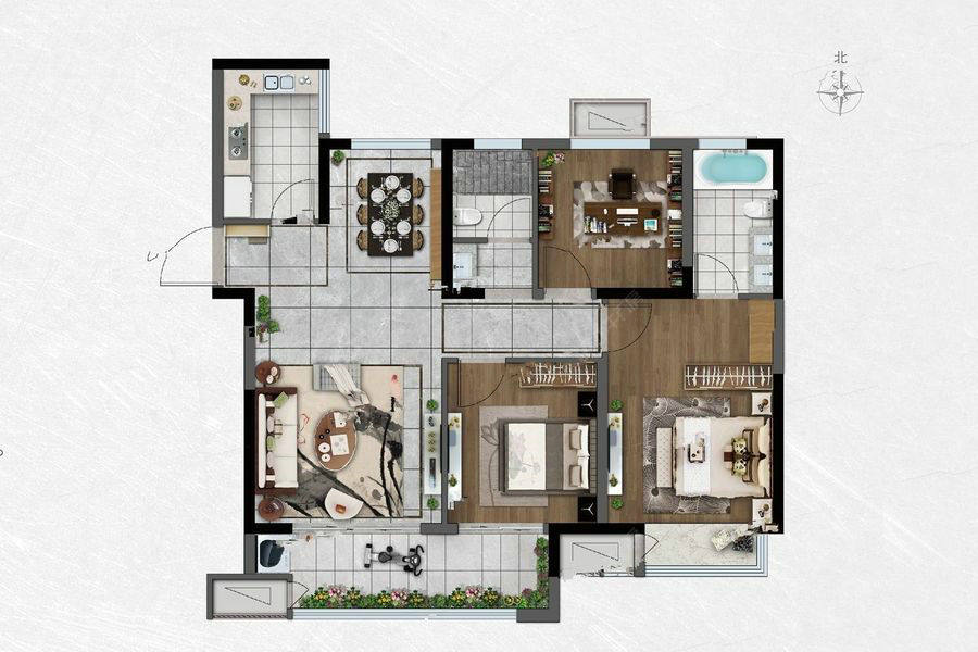 光樾华庭建面109㎡户型图