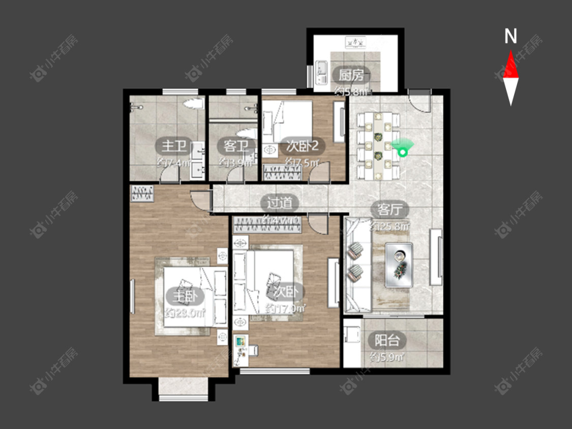 常州青建鼎都在售二手房房源户型图_小牛看房