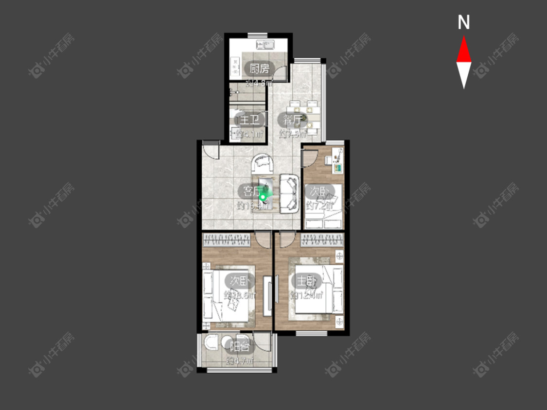 常州四中住宅楼在售二手房房源户型图_小牛看房